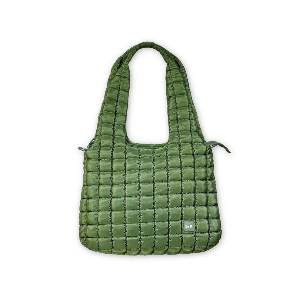 Iris Puff Hobo Bag (#24237) - By Iris & Rainbow Olive Green Zipp Shoulder Boho